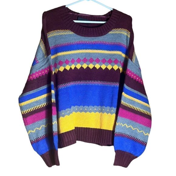 Lane Bryant Relaxed Crew-Neck Fair Isle Multicolor Sweater Size 18-20 New NWT 📦 - Picture 10 of 10